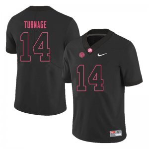 NCAA Men's Alabama Crimson Tide #14 Brandon Turnage Stitched College 2019 Nike Authentic Black Football Jersey UN17J25PW